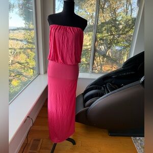 Go Couture Vibrant Pink Strapless Dress, Small